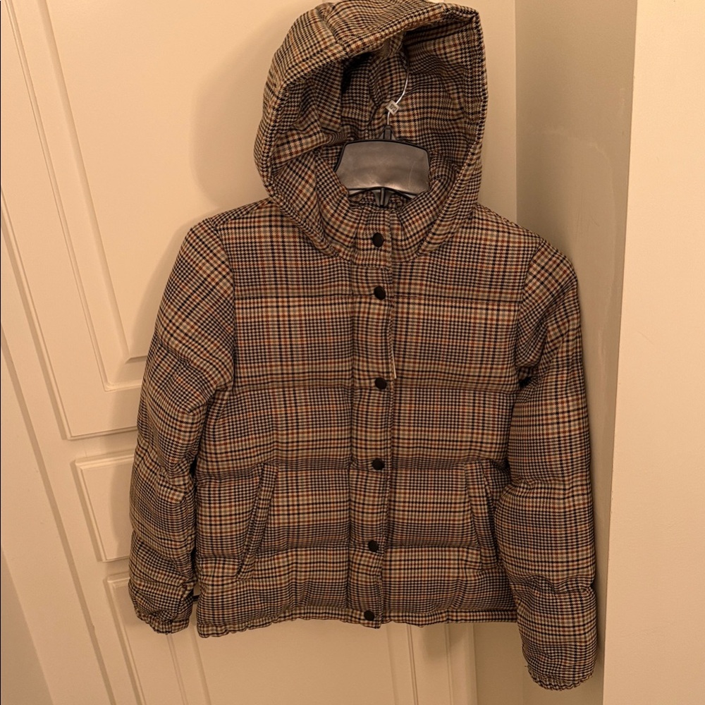 Gianni Bini Kids Checkered Puffer Jacket, Girls, Size 10.5 or 10 1/2